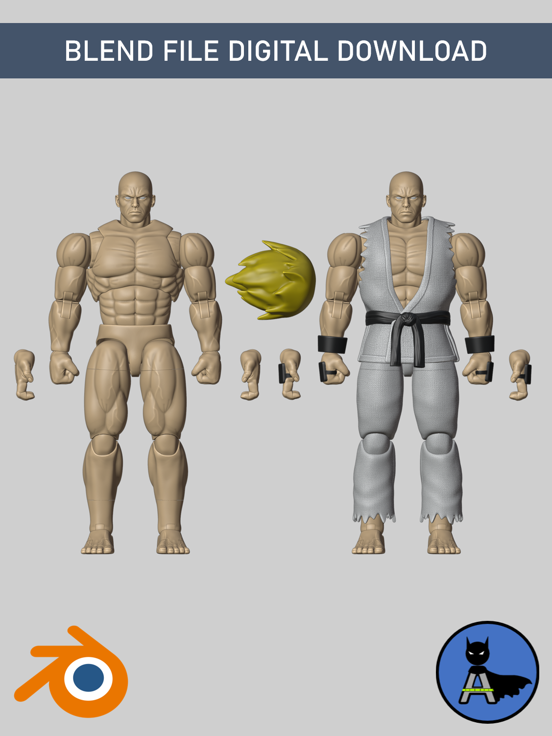 Azrach Toys Base Body - Bulkier - Blender File Digital Download
