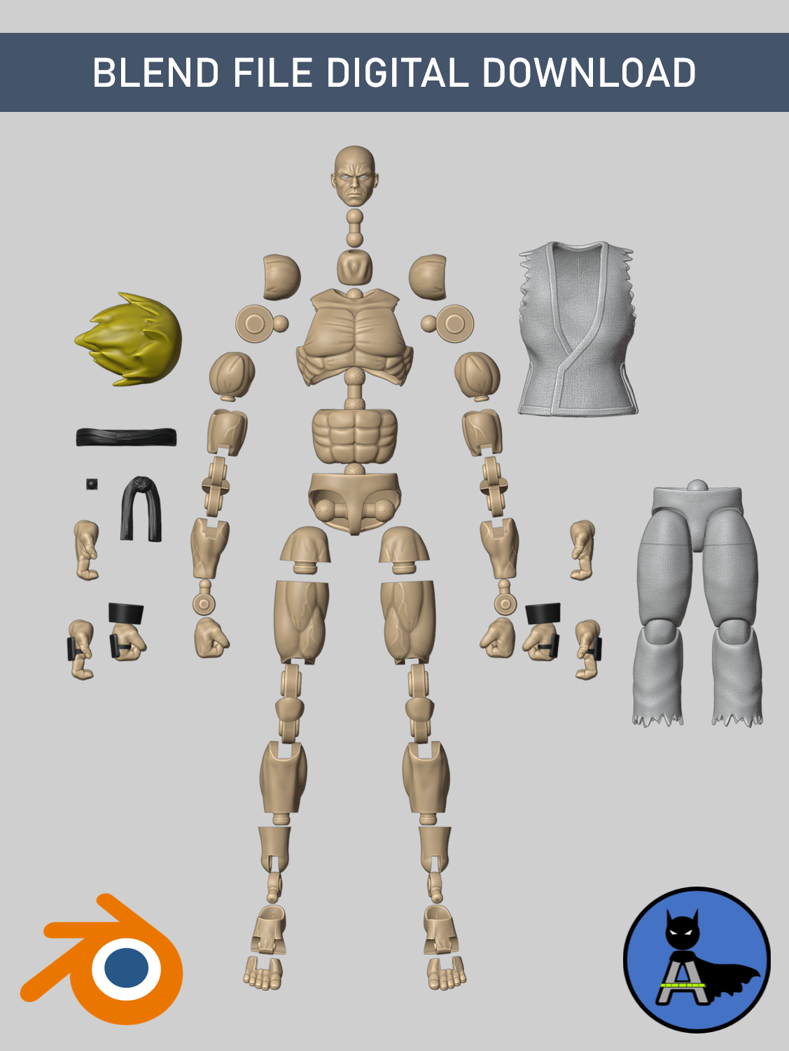 Azrach Toys Base Body - Bulkier - Blender File Digital Download