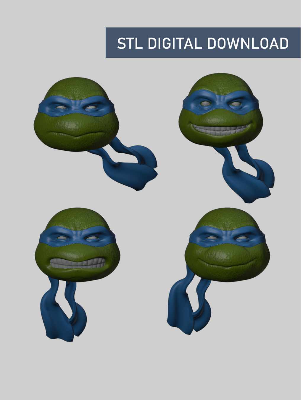 Turtles - 6 inch head sculpts - Digital STL File Download