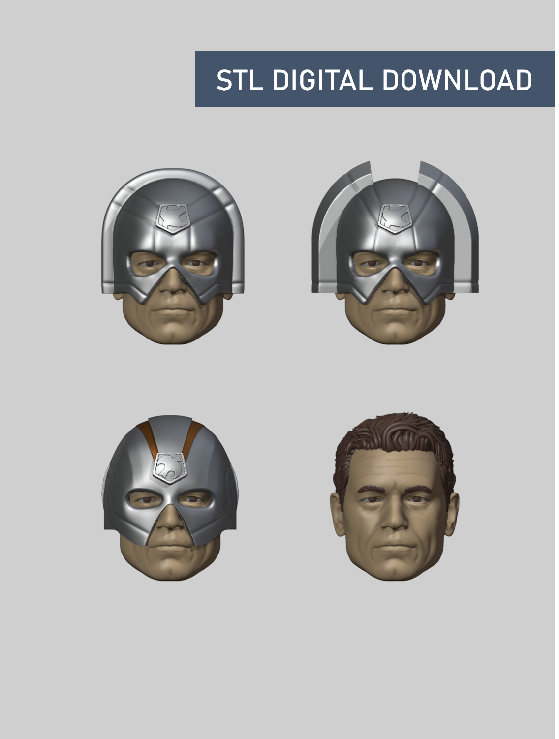 Peace - Action Figure Heads - Digital STL file download