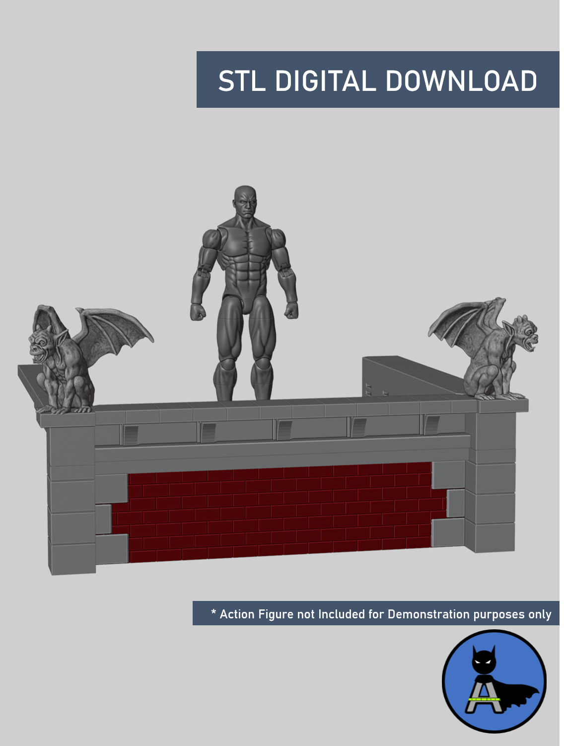 Small Rooftop Diorama 1/12 Scale - Digital STL File Download