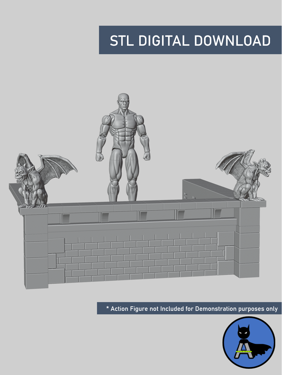 Small Rooftop Diorama 1/12 Scale - Digital STL File Download