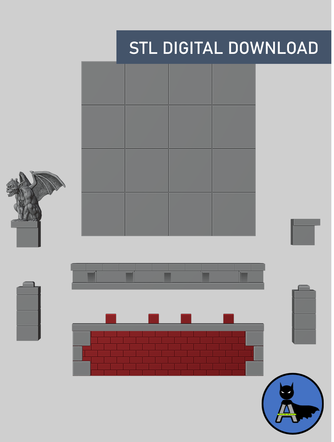 Small Rooftop Diorama 1/12 Scale - Digital STL File Download