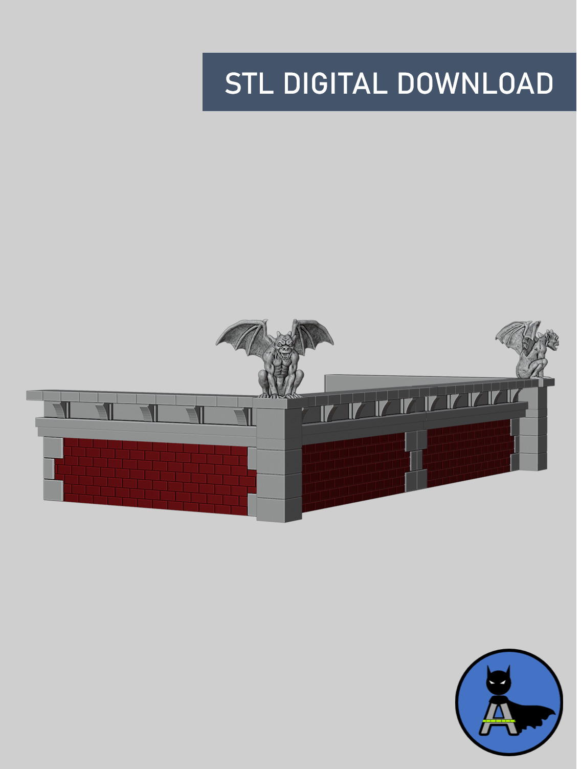 Small Rooftop Diorama 1/12 Scale - Digital STL File Download
