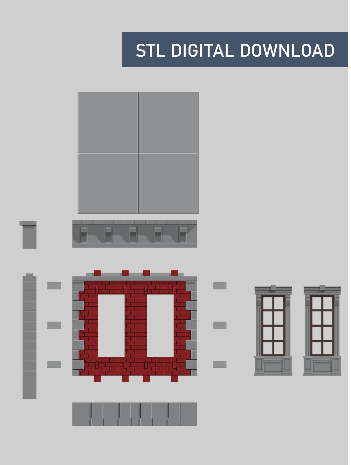 Rooftop/Building Diorama 1/12 Scale - Digital STL File Download