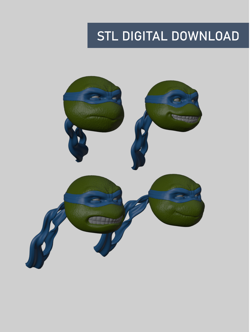 Turtles - 6 inch head sculpts - Digital STL File Download