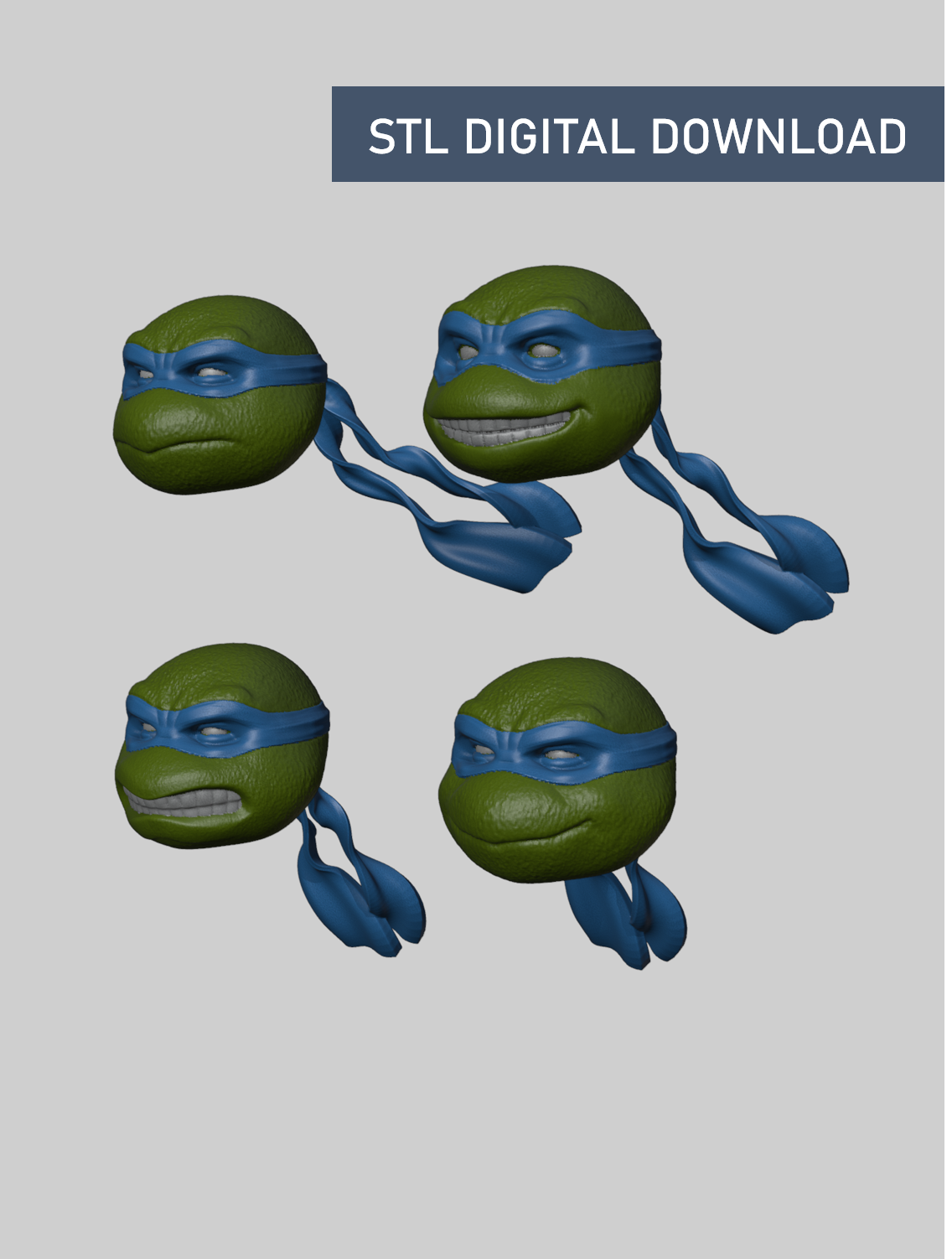 Turtles - 6 inch head sculpts - Digital STL File Download