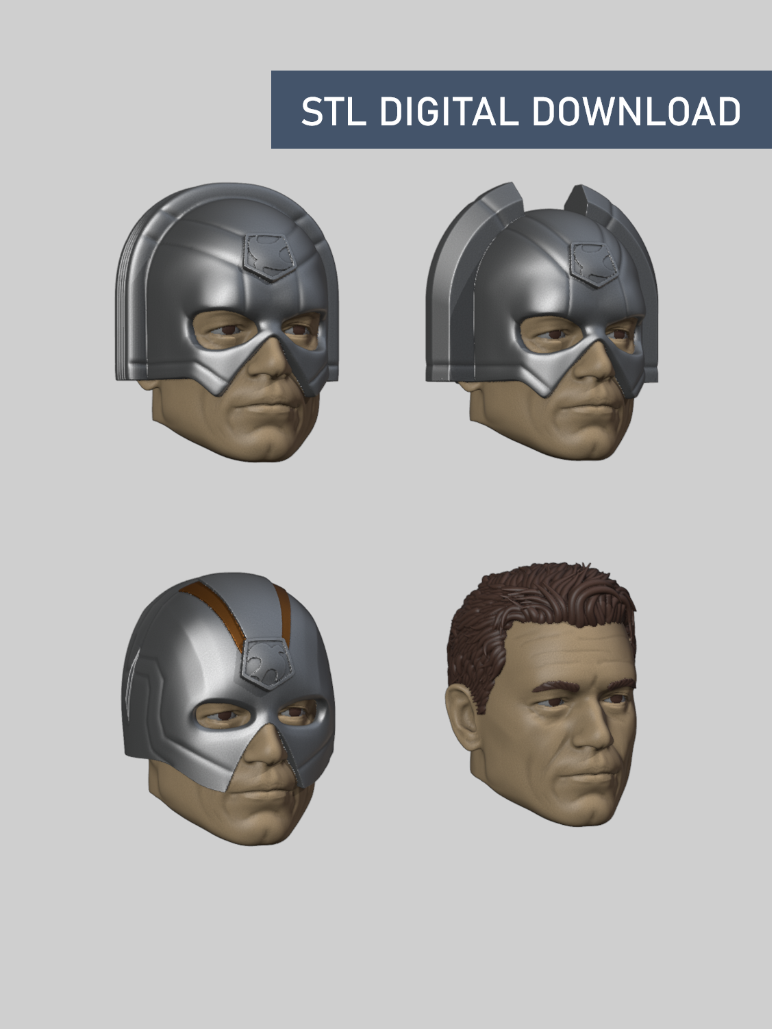 Peace - Action Figure Heads - Digital STL file download