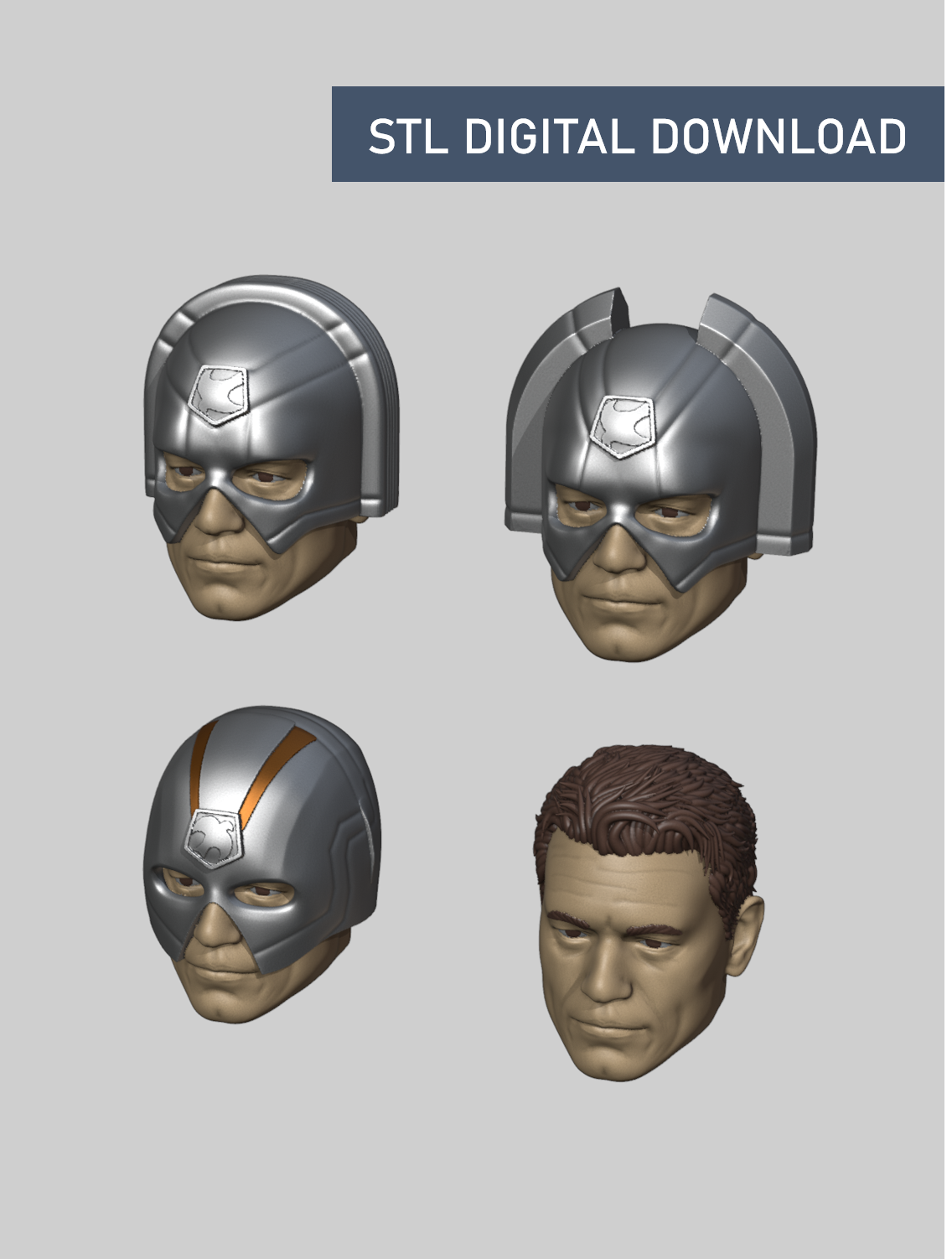 Peace - Action Figure Heads - Digital STL file download